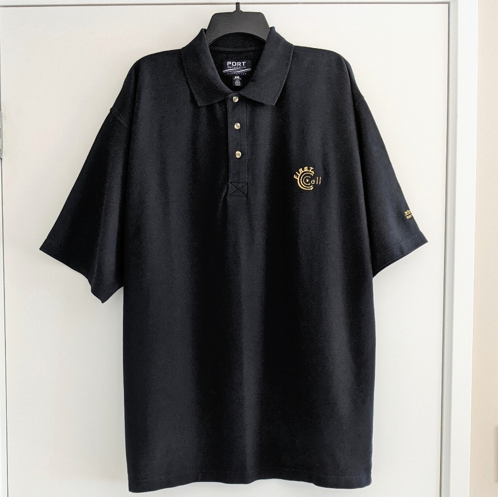 NWOT Vintage First Call Services Men's Polo- Black